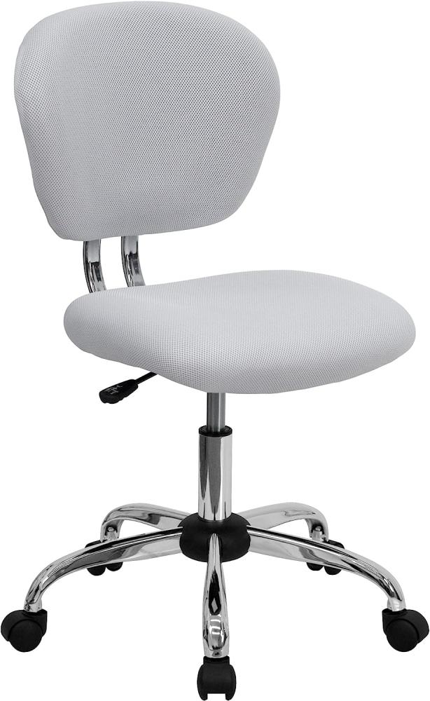 Flash Furniture Bürostuhl, mittelhoch, Weiß Stuhl, Metall, Mitte des Rückens Bild 1