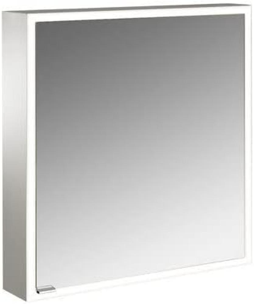 Emco asis prime Lichtspiegelschrank, Aufputzmodell, 1 Tür, Anschlag rechts, 600mm, Ausführung: Gehäuse Aluminium - Rückwand verspiegelt - 949705060 Bild 1