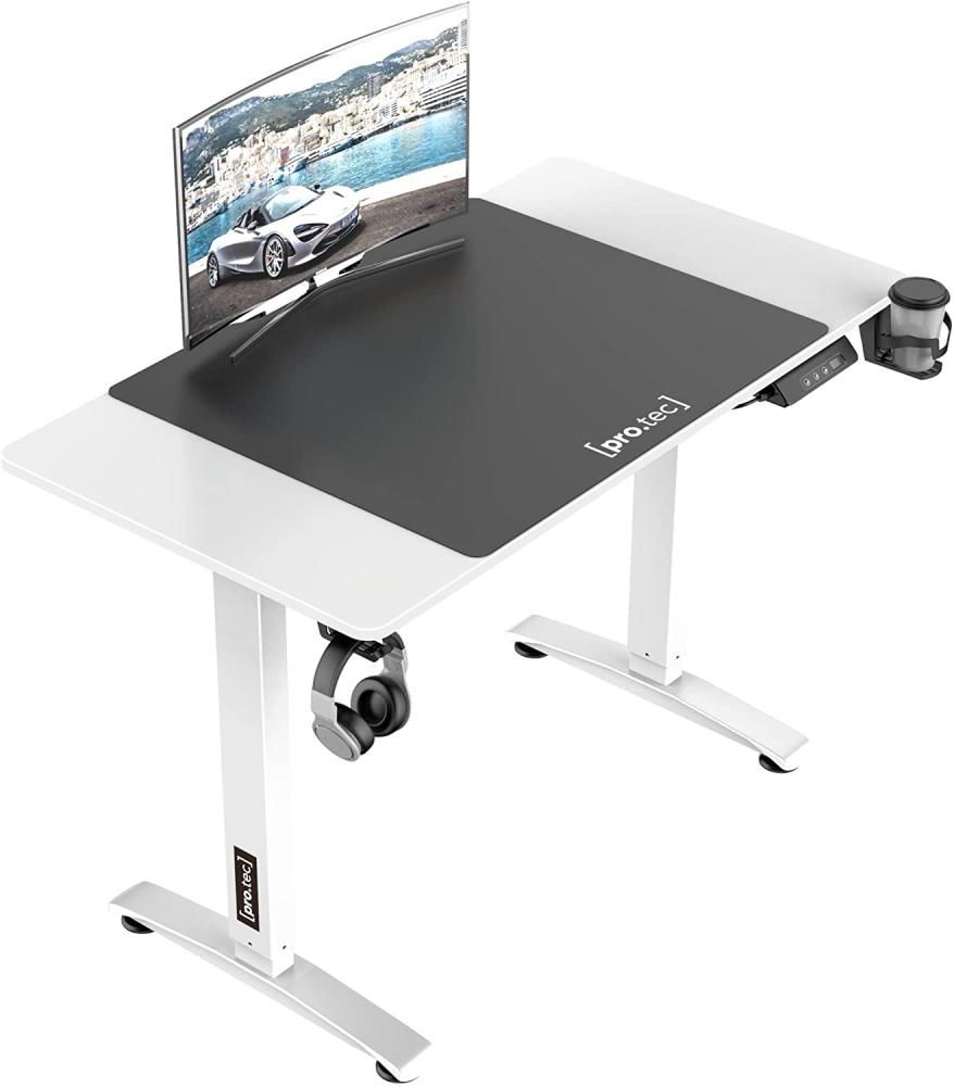 Höhenverstellbarer Tisch Visalia elektrisch 110x60cm Weiß [pro. tec] Bild 1