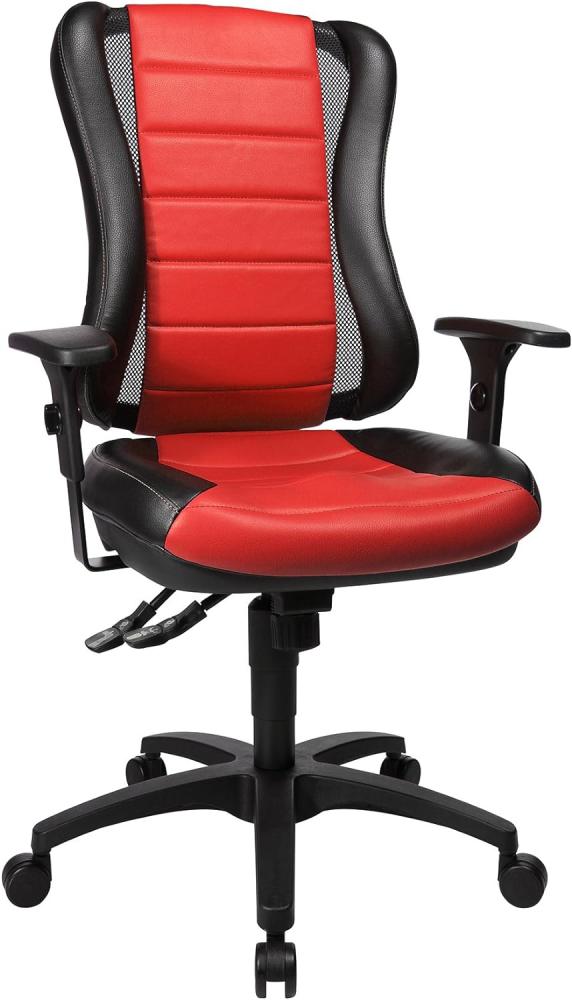 Topstar Head Point RS Bürostuhl, Schreibtischstuhl, inklusive Armlehnen / zweifarbige Polsterung in schwarz-rot Bild 1