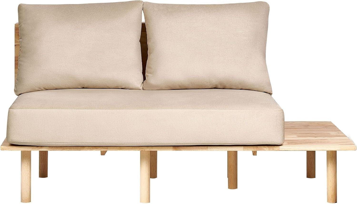 2-Sitzer Sofa Stoff mit Ablage Beige SALO Bild 1