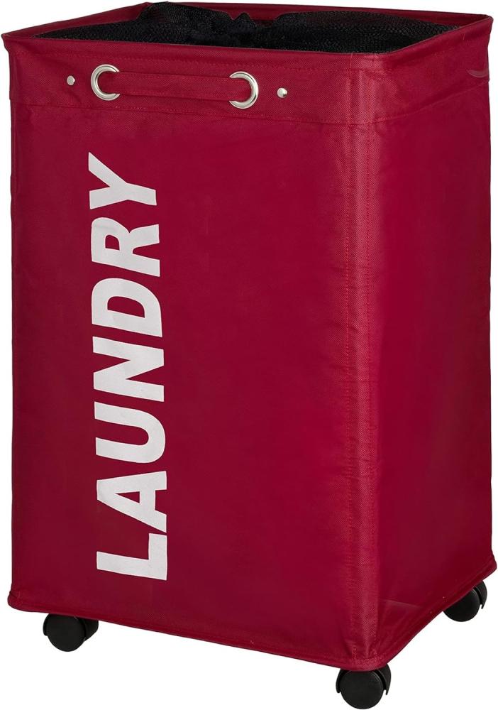 Wäschekorb mit Griffen Quadro WENKO 79 l, mobiler Badezimmerbehälter auf Rädern - WENKO Bild 1