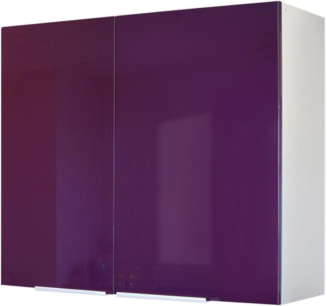 Berlioz Creations CP8HA Hängeschrank für Küche mit 2 Türen in auberginefarbenem Hochglanz, 80 x 34 x 70 cm, 100 Prozent französische Herstellung Bild 1
