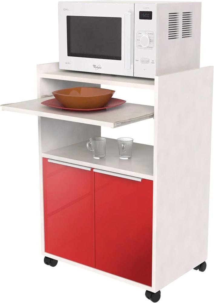 Berlioz Creations KD6BR Küchenwagen, in rotem Hochglanz, 60 x 40 x 82 cm, 100 Prozent französische Herstellung Bild 1