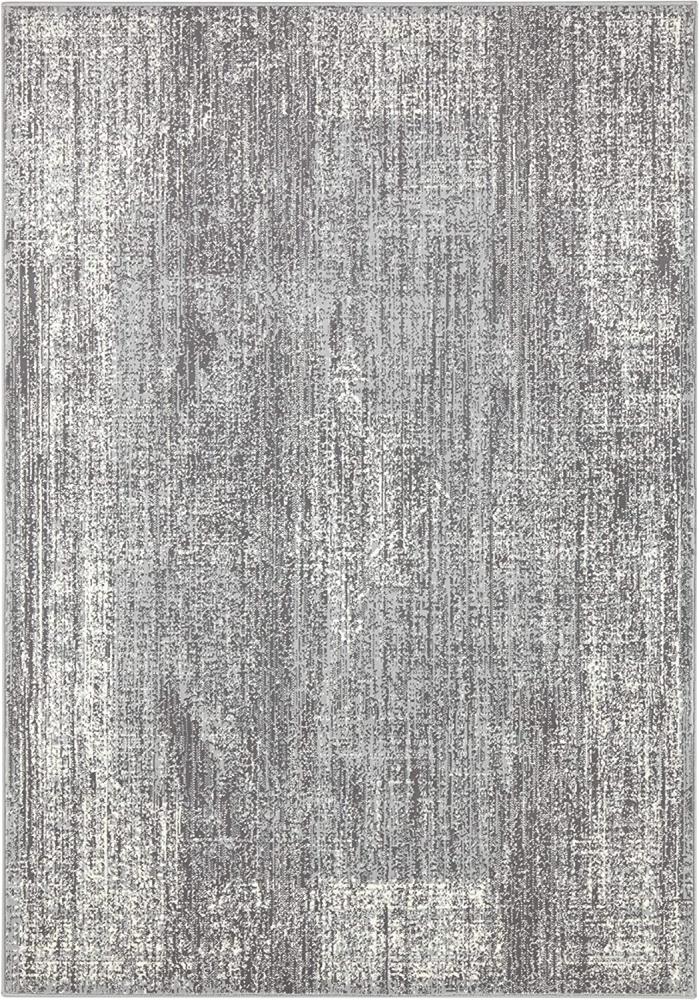 Kurzflor Teppich Elysium Grau Creme - 120x170x0,9cm Bild 1