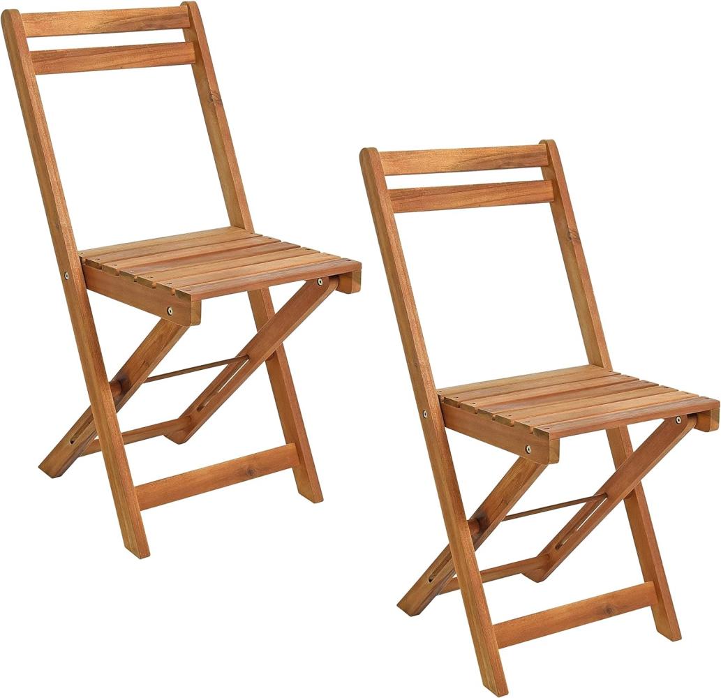 Balkonstühle Stuhlset Gartenstühle 2er Set Holzstühle Klappstühle Akazie Holz Bild 1
