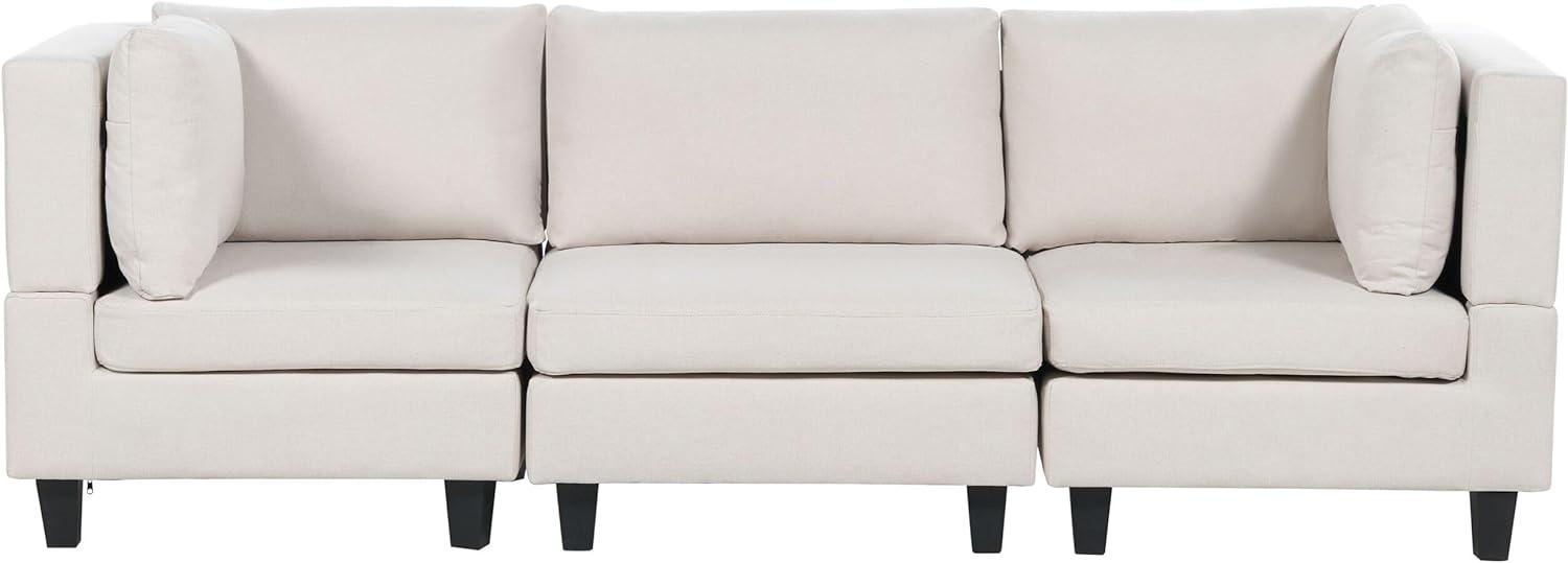 3-Sitzer Sofa Leinenoptik hellbeige UNSTAD Bild 1