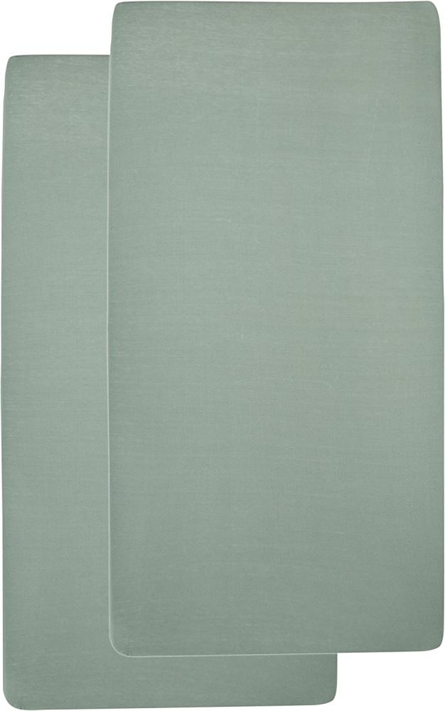 Meyco Jersey Spannbetttuch, 2er-Pack, 70x140/150 cm Stone Green Bild 1