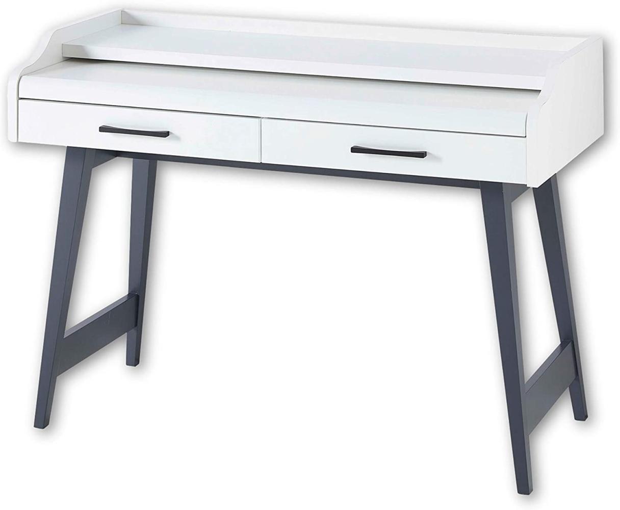 Stella Trading 'Inno4home' Schreibtisch mit Schubladen und ausziehbarer Tischplatte, Weiß matt, 120 x 84 x 50 cm Bild 1