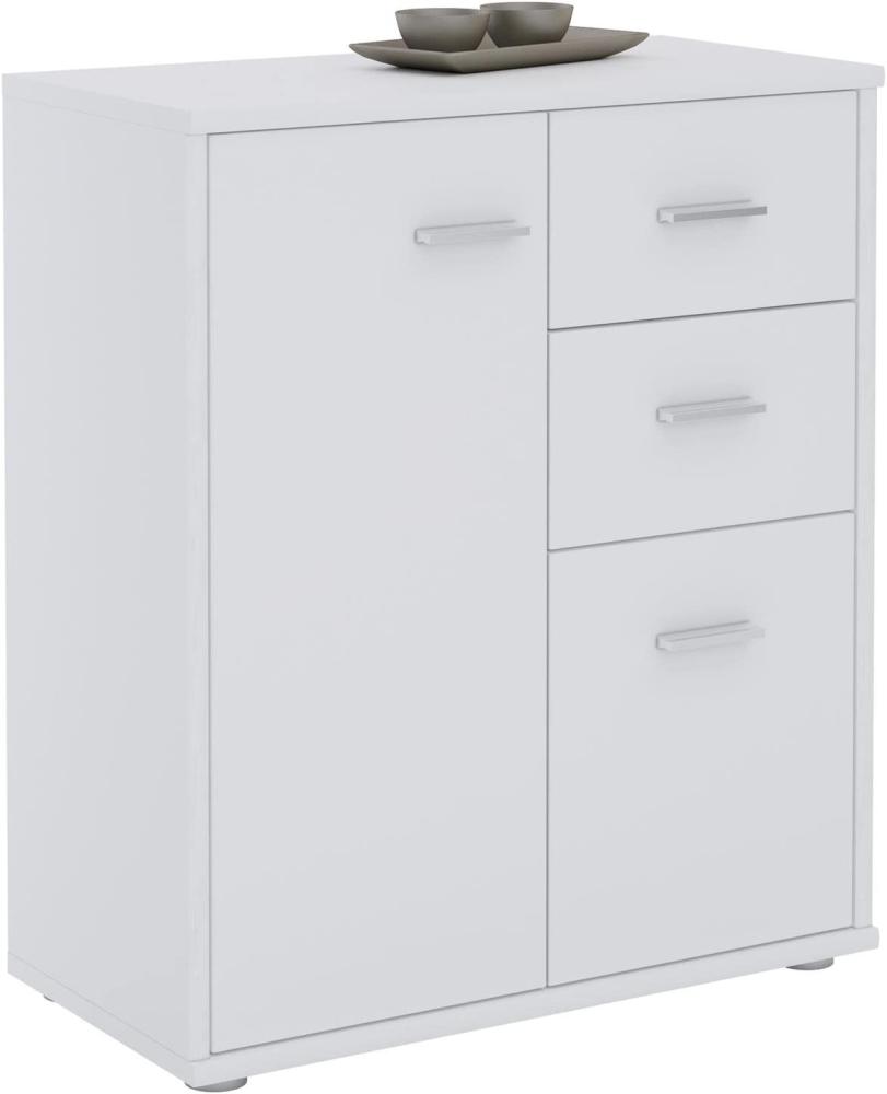 CARO-Möbel Kommode Locarno Highboard Bürokommode mit 2 Schubladen und 2 Türen in weiß Bild 1
