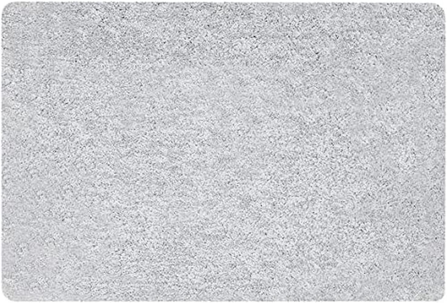 Spirella Badteppich Badematte Duschvorleger Mikrofaser Hochflor | flauschig | rutschhemmend | Gobi | geeignet für Fußbodenheizung | 55x65 cm | Hellgrau Bild 1