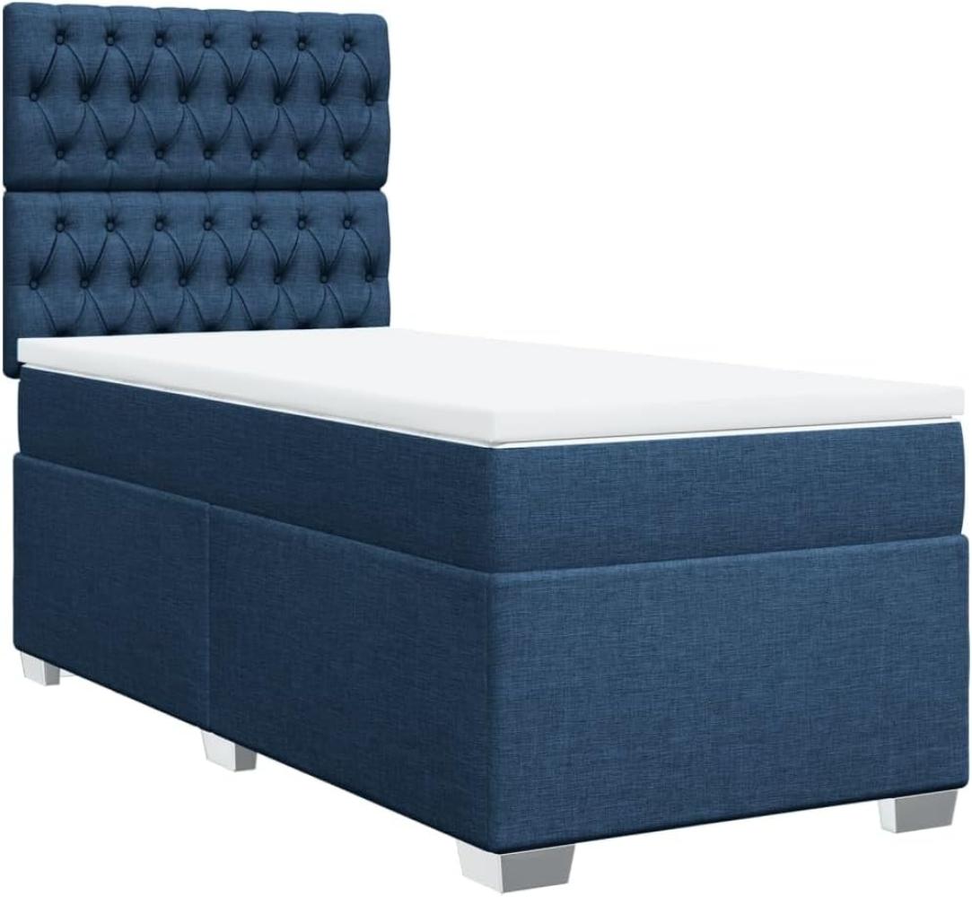 Boxspringbett mit Matratze Blau 90x190 cm Stoff 3292656 Bild 1