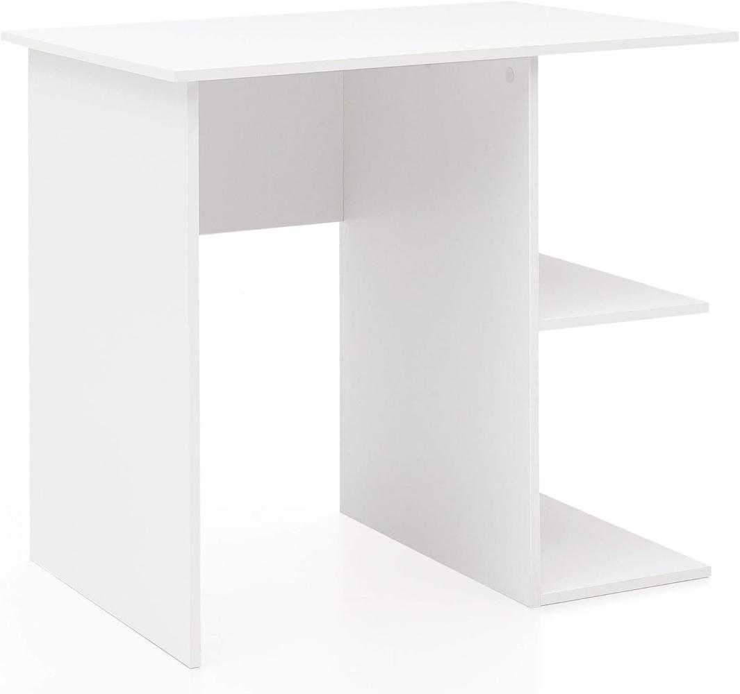 Wohnling Schreibtisch 82 x 76 x 60 cm mit Ablage weiß Bild 1