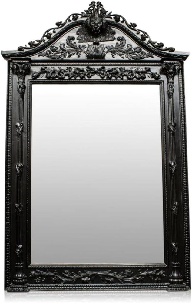 Casa Padrino Luxus Barock Spiegel Schwarz - Handgefertigter Massivholz Spiegel im Barockstil - Barock Möbel - Edel & Prunkvoll Bild 1