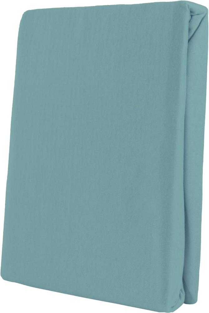 Leonado Vicent - Classic Spannbettlaken Bettlaken 100% Baumwolle Jersey Spannbetttuch in vielen Farben & Größen, Maße Spannbettlaken:200 x 200 cm - 200 x 220 cm, Farbe Spannbettlaken:Petrol Bild 1