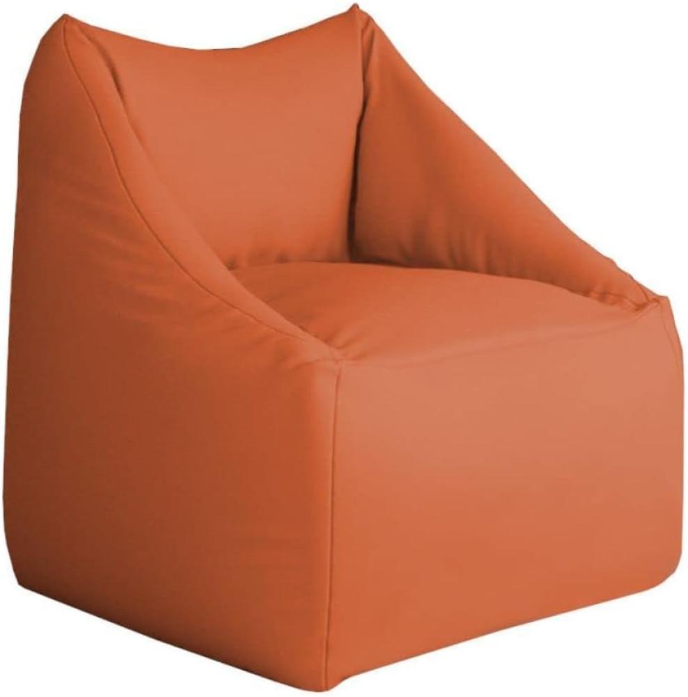 chilly pilley Sitzsack Sitzkissen Wasserdicht Bodenkissen Sessel Gartenkissen Kissen Lounge mit Rückenlehne Sitz (Orange) Bild 1