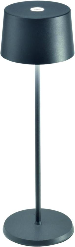 Zafferano Olivia Pro Kabellose LED-Tischleuchte aus Aluminium, dimmbar, IP65-Schutz, Indoor/Outdoor Benutzung, EU-Stecker - H 35 cm (Dunkelgrau) Bild 1