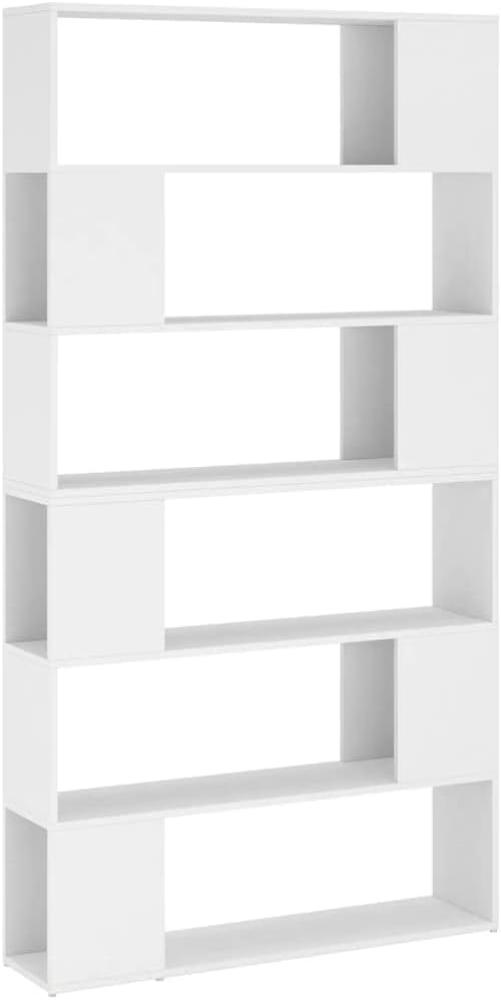 Bücherregal Raumteiler Weiß 100x24x188 cm Bild 1