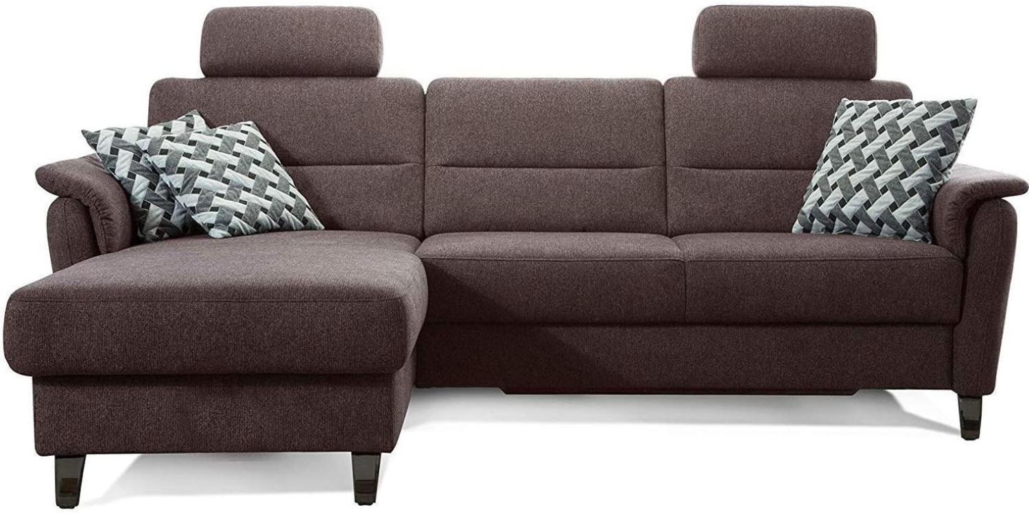 Cavadore Schlafsofa Palera mit Federkern / L-Form Sofa mit Schlaffunktion / 244 x 89 x 164 / Stoff Braun Bild 1