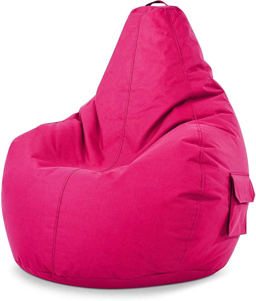 Green Bean© Sitzsack mit Rückenlehne "Cozy" 80x70x90cm - Gaming Chair mit 230L Füllung - Bean Bag Lounge Chair Sitzhocker Pink Bild 1