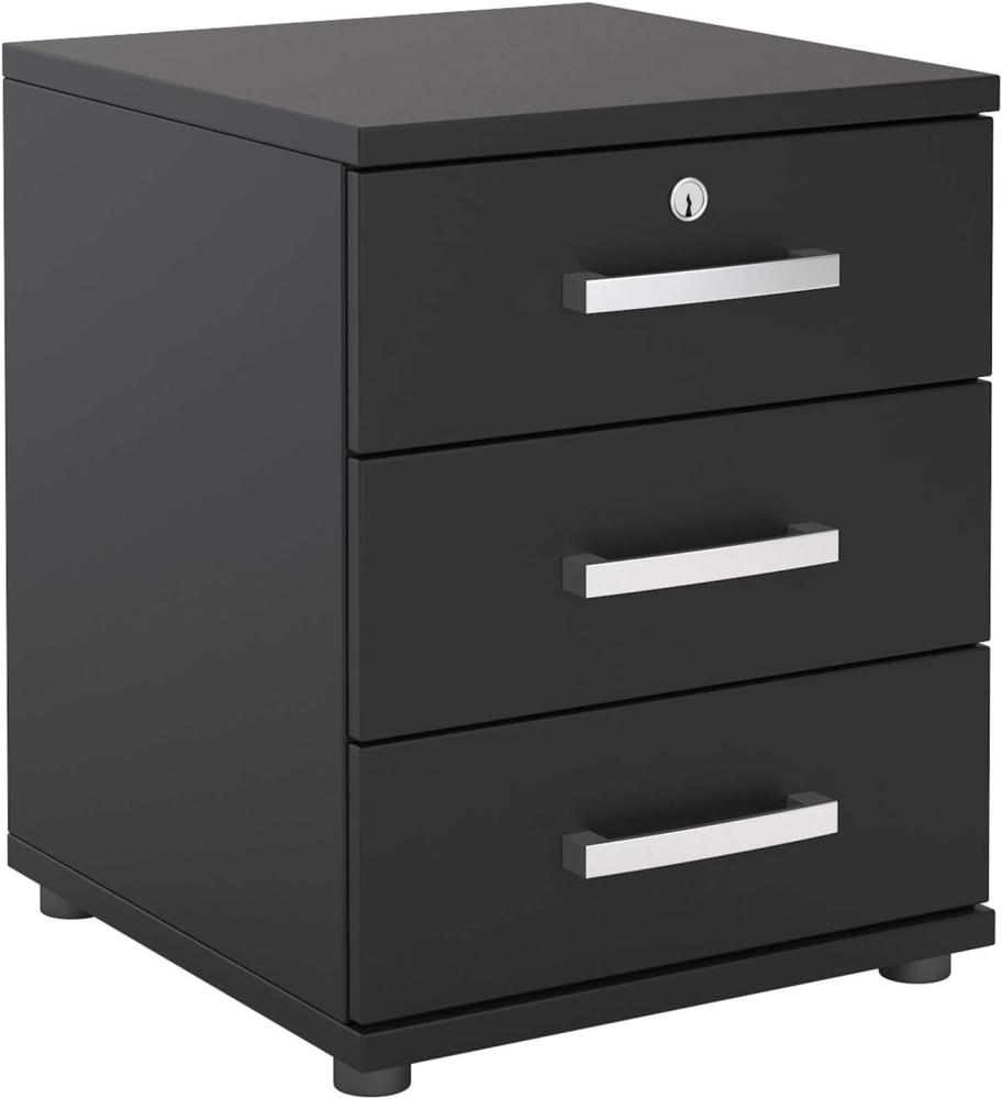 CARO-Möbel Bürocontainer Schreibtischcontainer Büroschrank Toronto, schwarz, abschließbar mit 3 Schubladen, 44 x 58 x 45 cm Bild 1