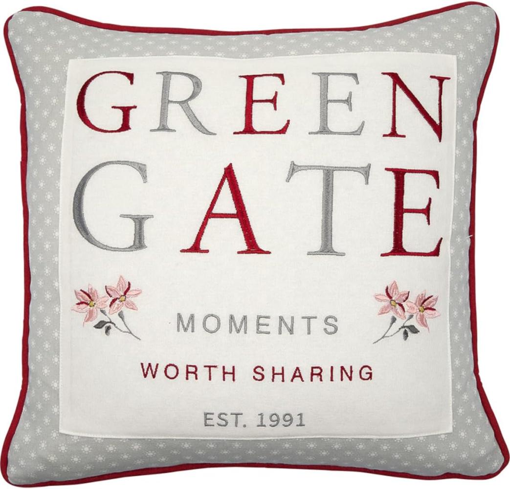 Greengate Kissenhülle mit Stickerei Greengate Moments Red (40x40cm) COTCUS40EGGM1002 Bild 1