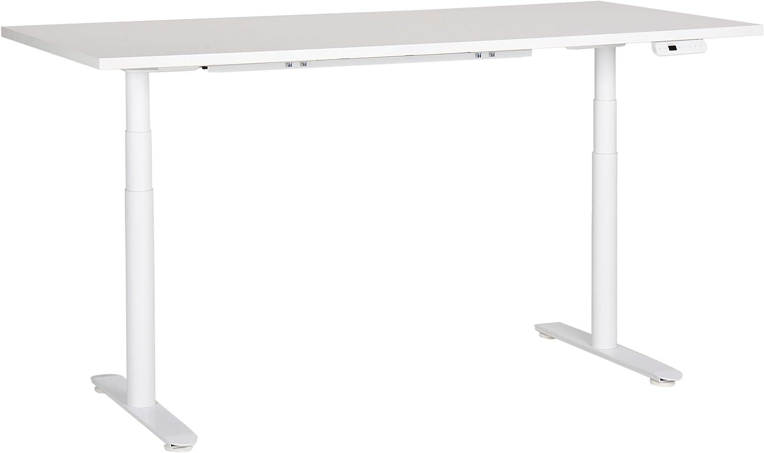Schreibtisch weiß 180 x 80 cm elektrisch höhenverstellbar DESTINAS Bild 1