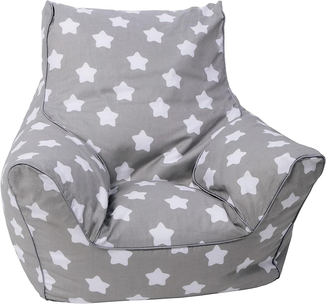 Knorrtoys 'Stars white' Kindersitzsack grau/weiß Bild 1