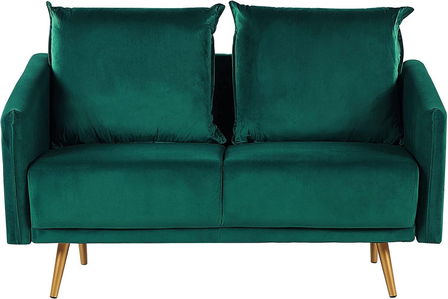 2-Sitzer Sofa Samtstoff grün MAURA Bild 1