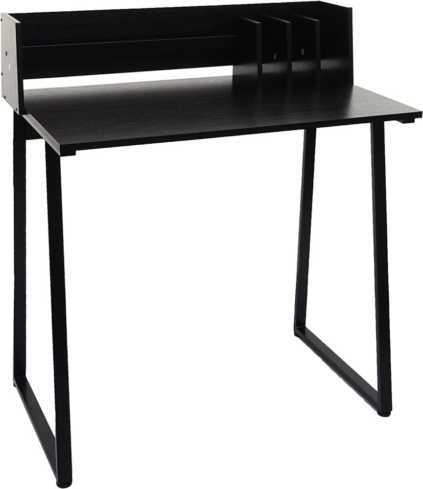 Schreibtisch HWC-K69, Laptoptisch Bürotisch, 82x51cm 3D-Struktur, Metall MDF ~ schwarz Bild 1