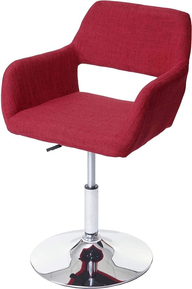 Esszimmerstuhl HWC-A50 III, Stuhl Küchenstuhl, Retro 50er Jahre, Stoff/Textil ~ purpurrot, Chromfuß Bild 1
