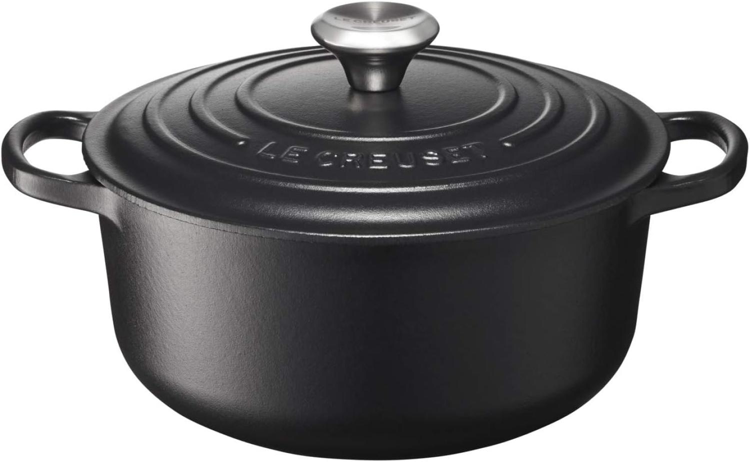 Le Creuset Signature Bräter rund 20 cm schwarz Auflaufformen + Bräter Bild 1