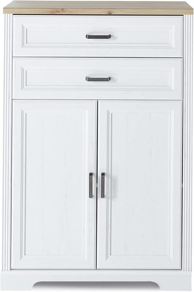 Möbel-Eins JADY Bürokommode, 2 Türen + 2 Schubkästen, Material MDF/Dekorspanplatte piniefarbig hell/eichefarbig Bild 1