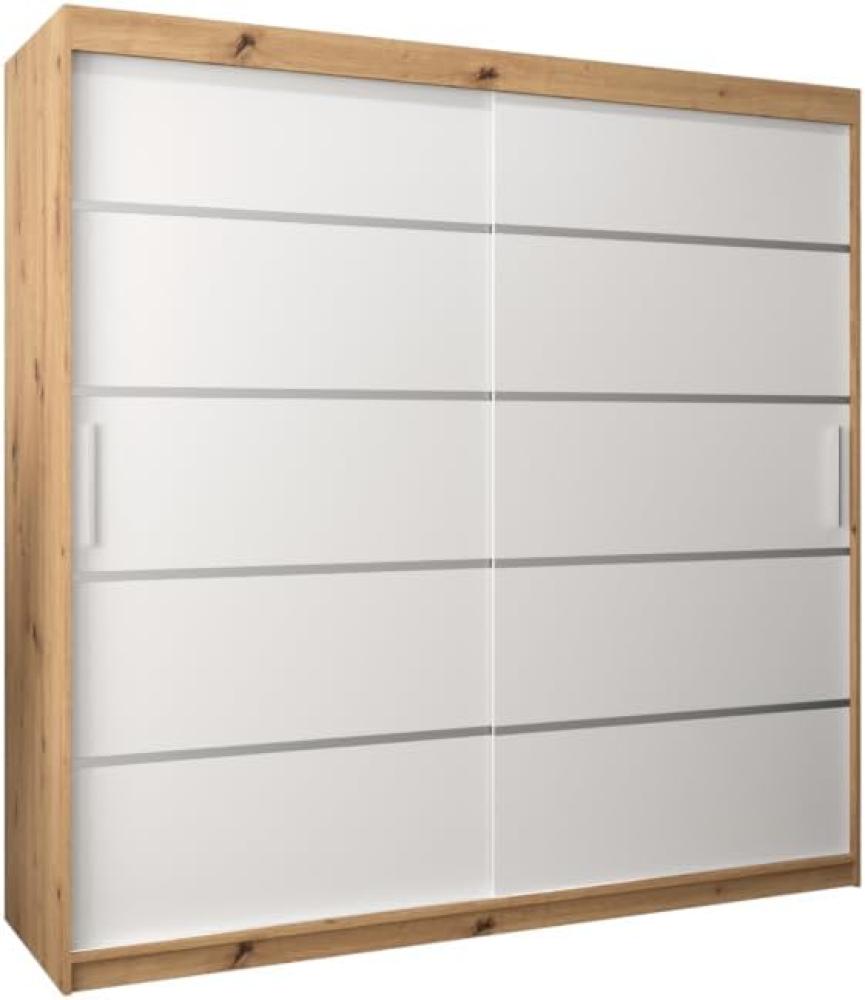 Schiebetürenschrank VETORA 1 200, 200x200x62, Eiche artisan/weiß Bild 1