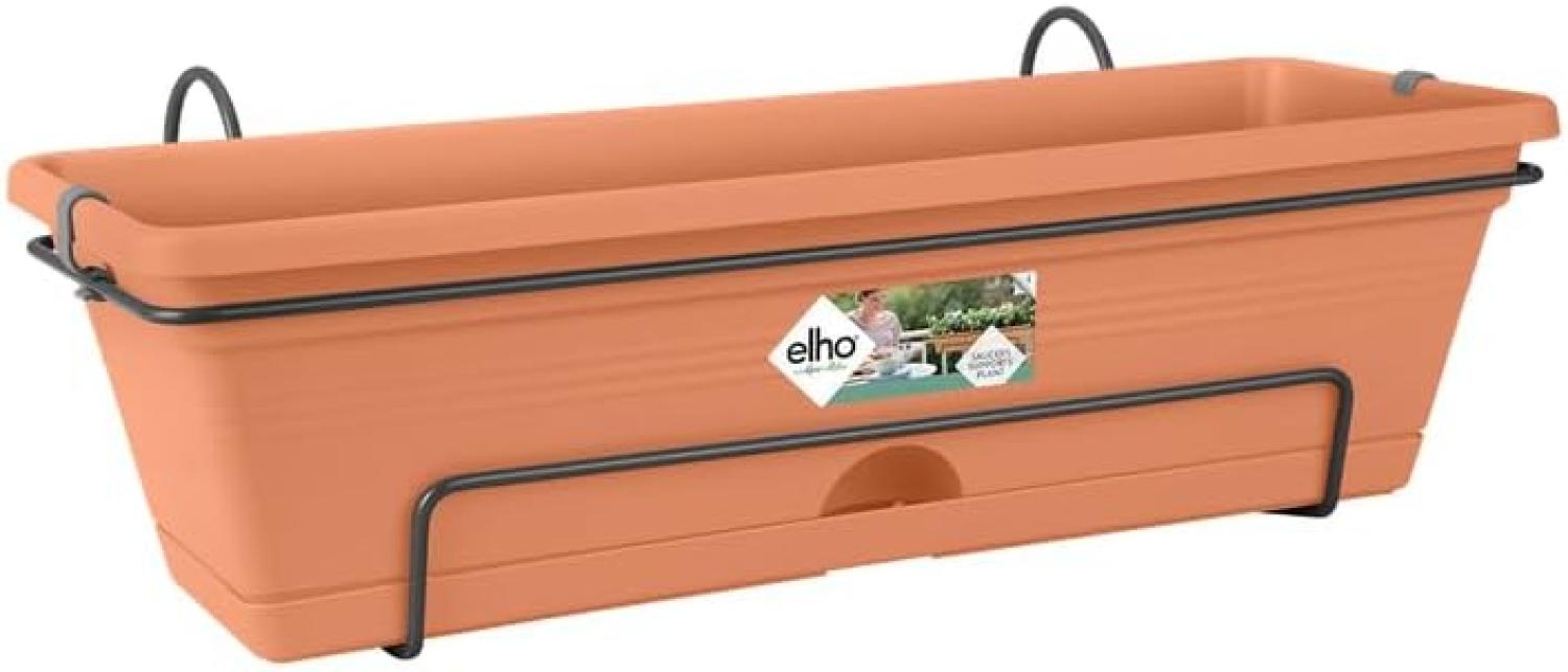 Elho Green Basics Balkonkasten All-in-One Geländertopf 50cm - Mild Tonrot Bild 1