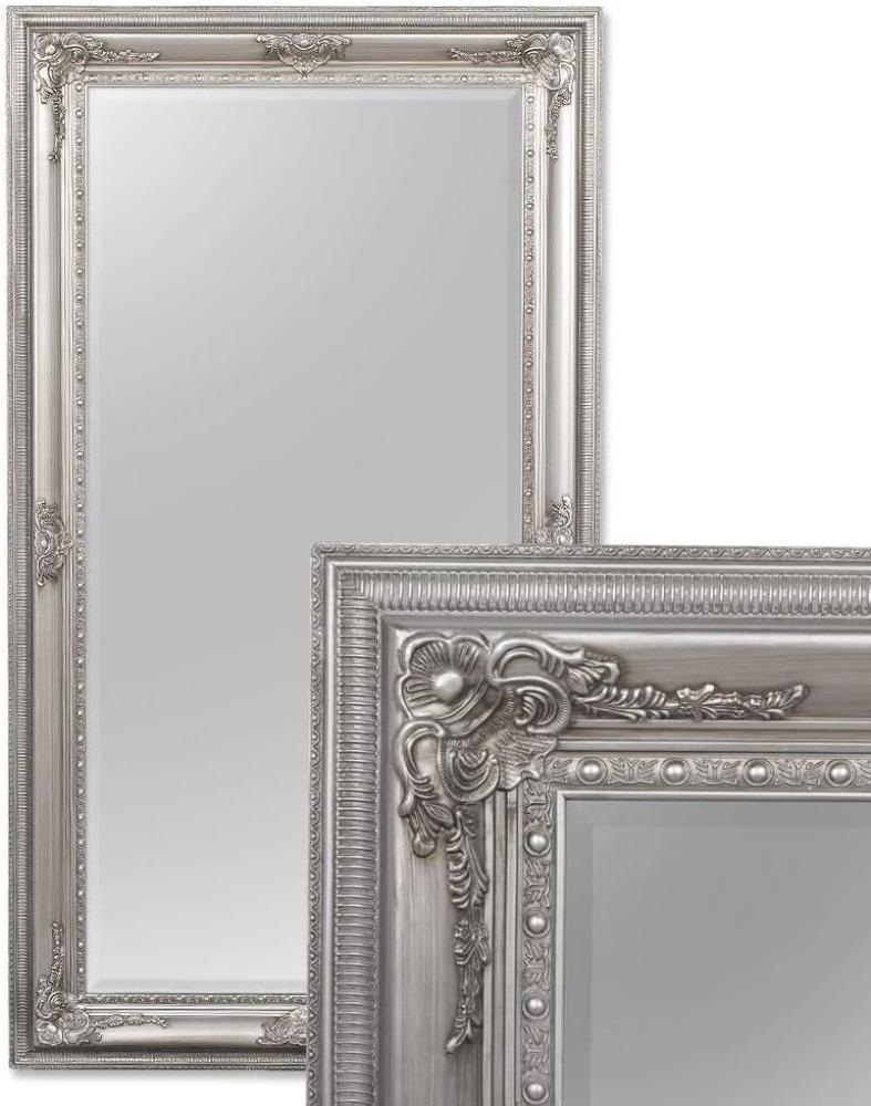 Spiegel EVE ca. 180x100cm Antik-Silber Barock Wandspiegel Holzrahmen Facette Bild 1