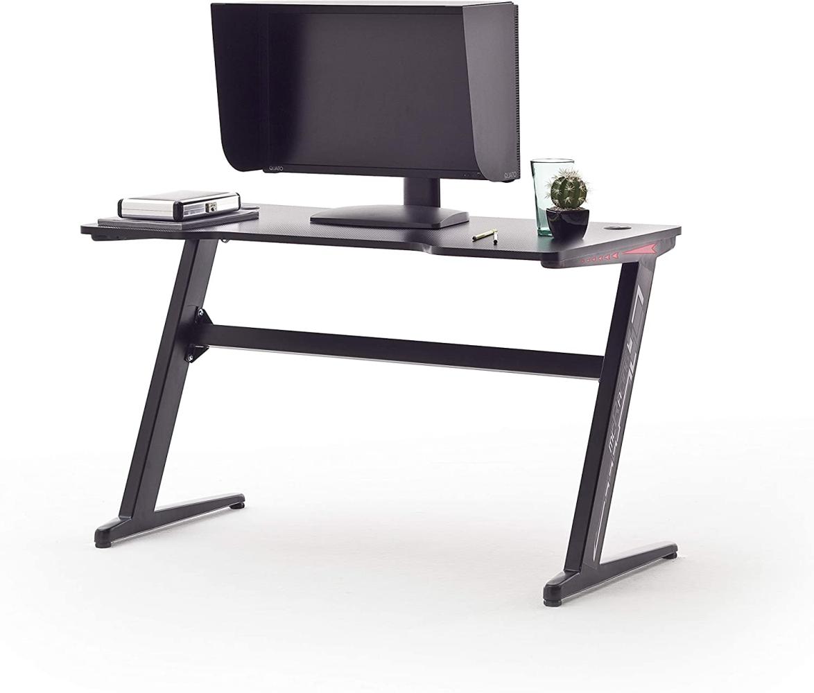 'mcRacing' Schreibtisch mit LED, Z-Gestell, schwarz, 120 x 73 x 60 cm Bild 1