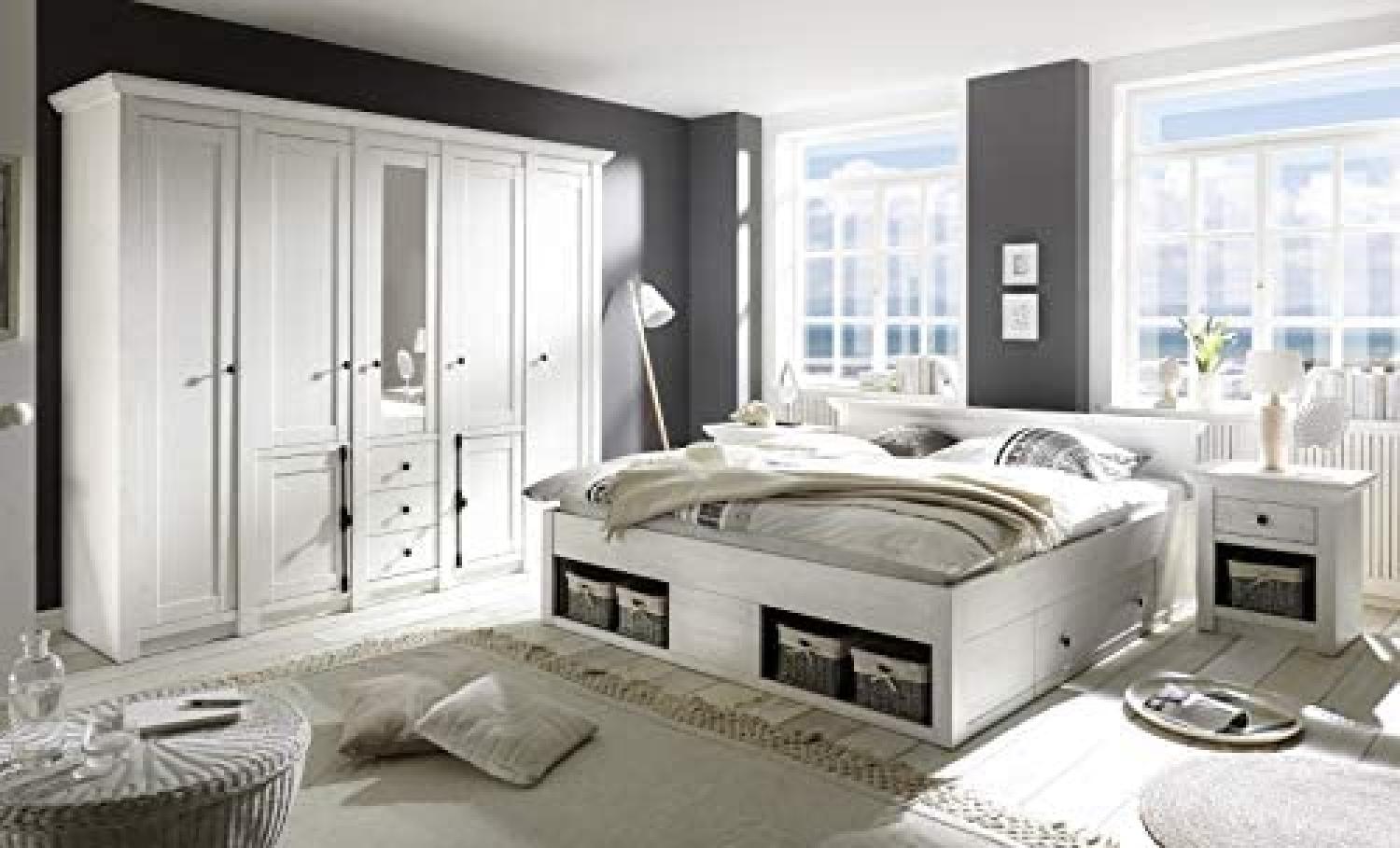 Schlafzimmer komplett Hooge in Pinie weiß Set 4-teilig Bild 1