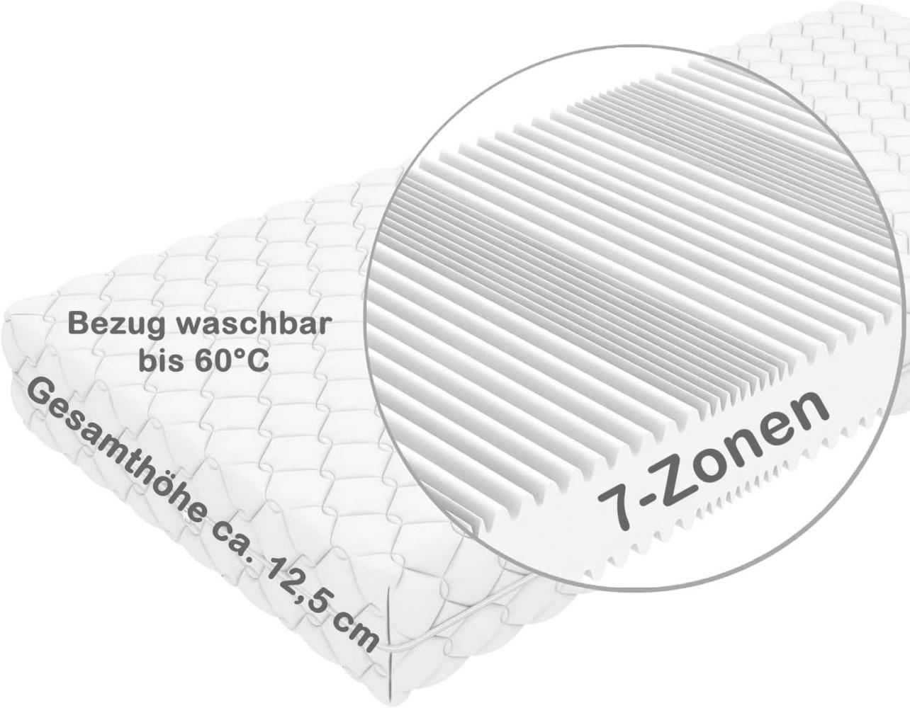 Crownmiller Basic 7 Zonen Matratze, ca. 12cm hoch, Bezug waschbar bis 60 Grad 90x200 cm Bild 1