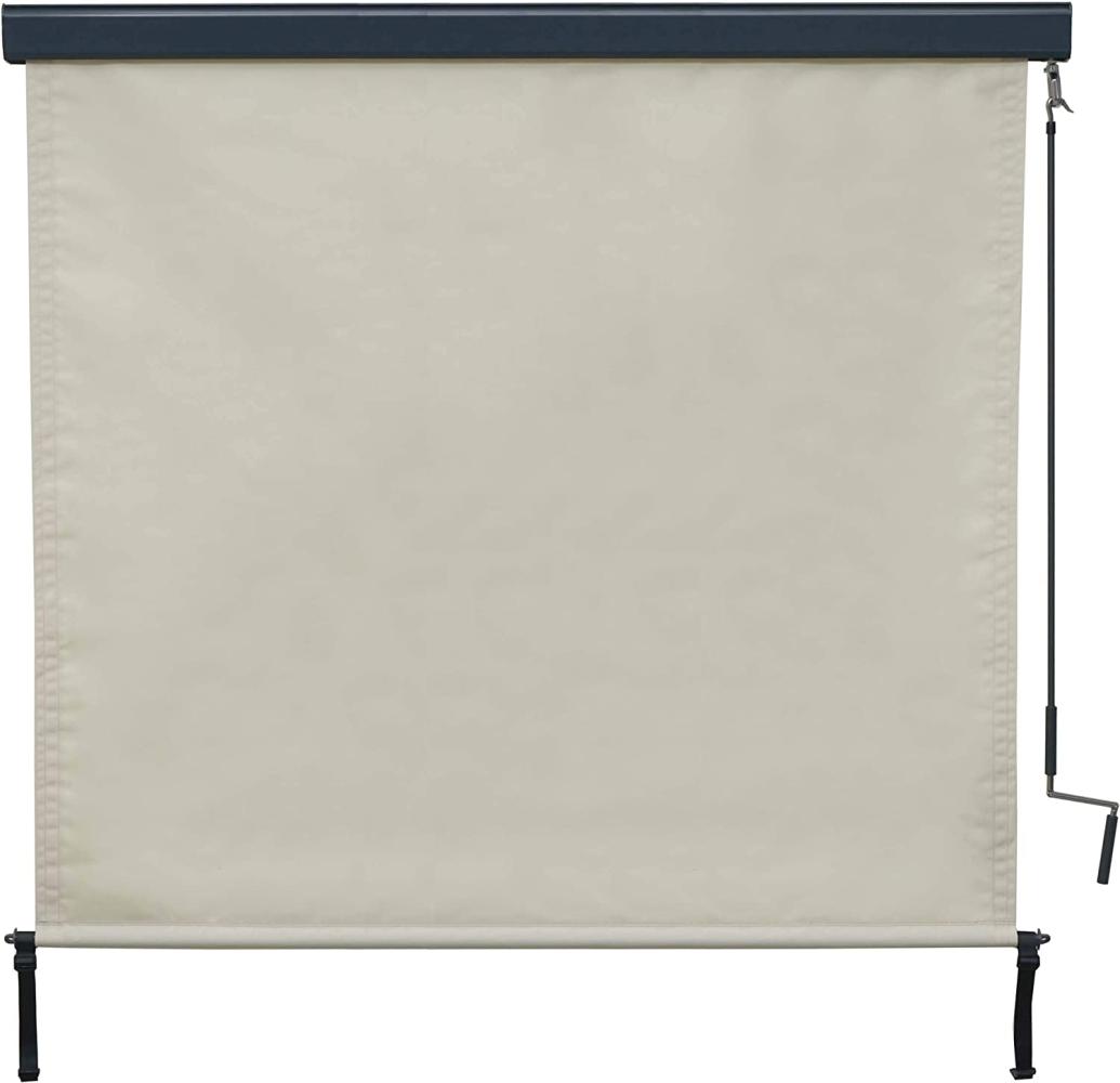 Vertikalmarkise HWC-F42, Senkrechtmarkise Sichtschutz Außenrollo Rollo, UV-Schutz 50 Stoff ~ 250x180cm, creme-beige Bild 1