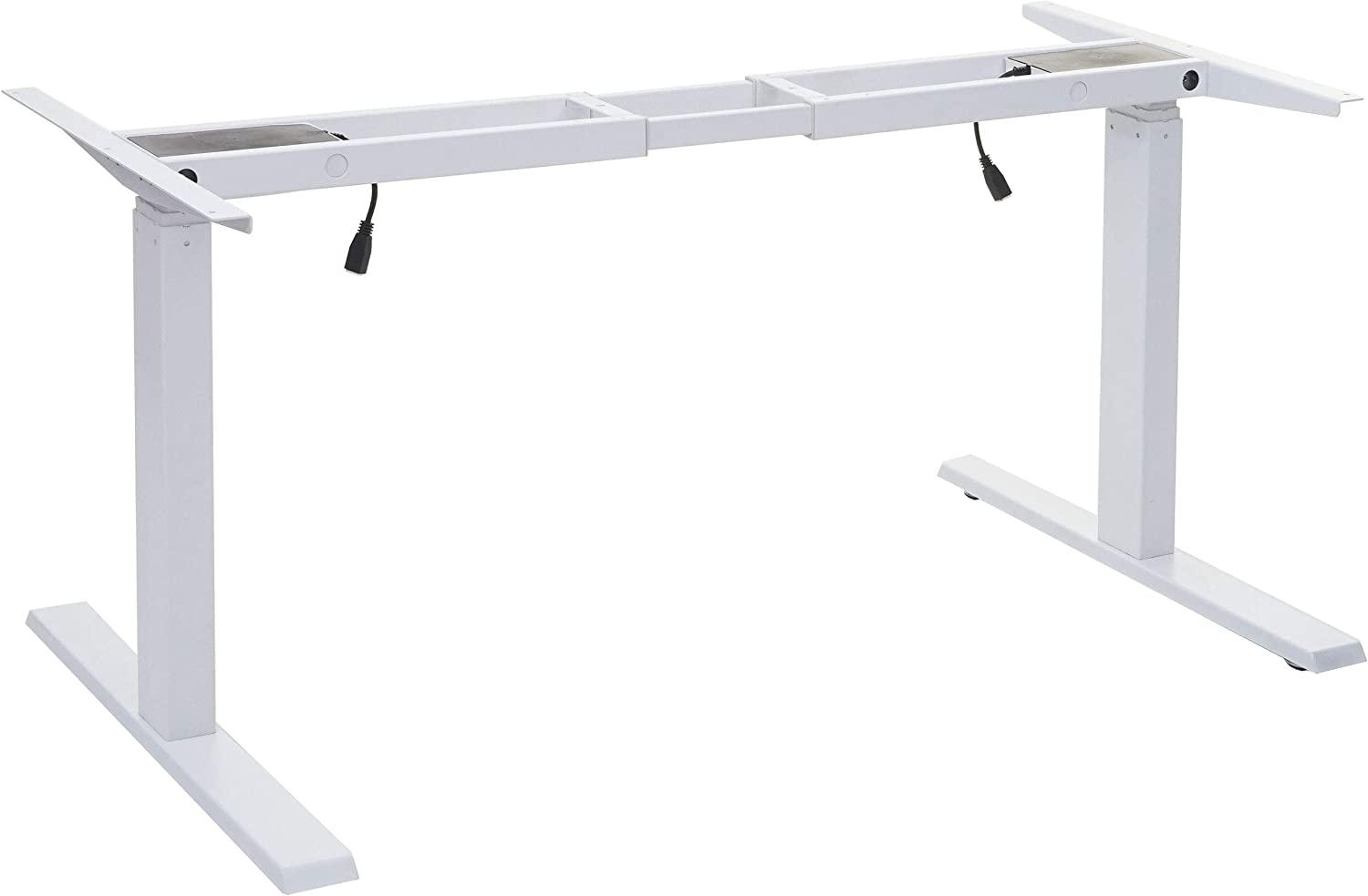 Gestell HWC-D40, variables Tischgestell für Schreibtisch, elektrisch höhenverstellbar Memory 29kg ~ weiß Bild 1