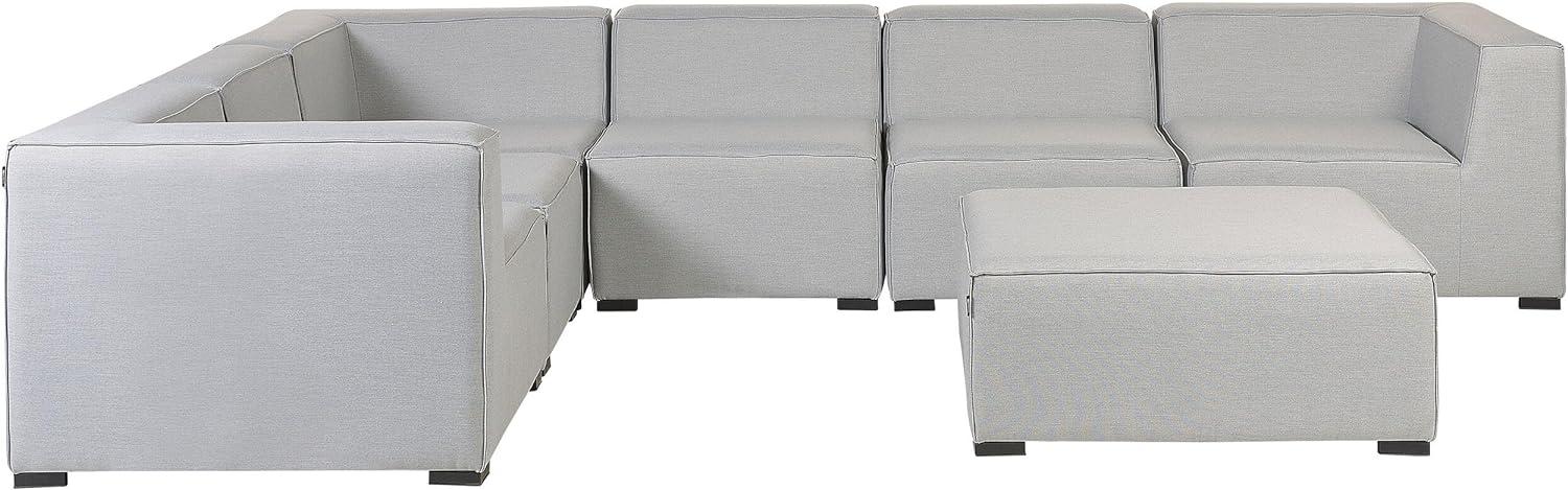 Lounge Set hellgrau 7-Sitzer rechtsseitig modular AREZZO Bild 1