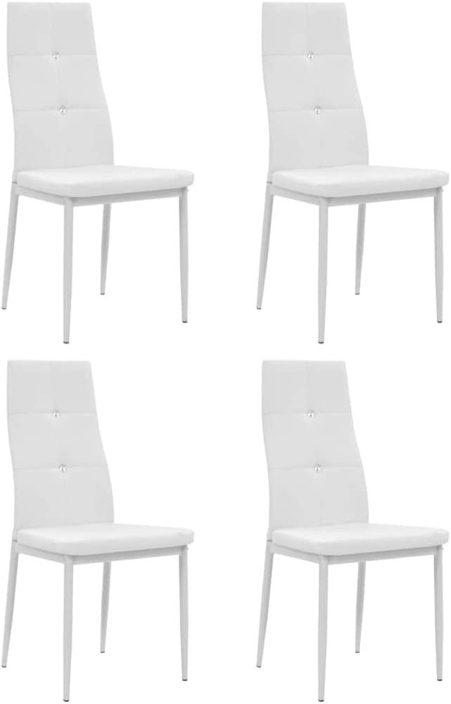 Esszimmerstühle 4 Stk. Weiß Kunstleder [246190] Bild 1