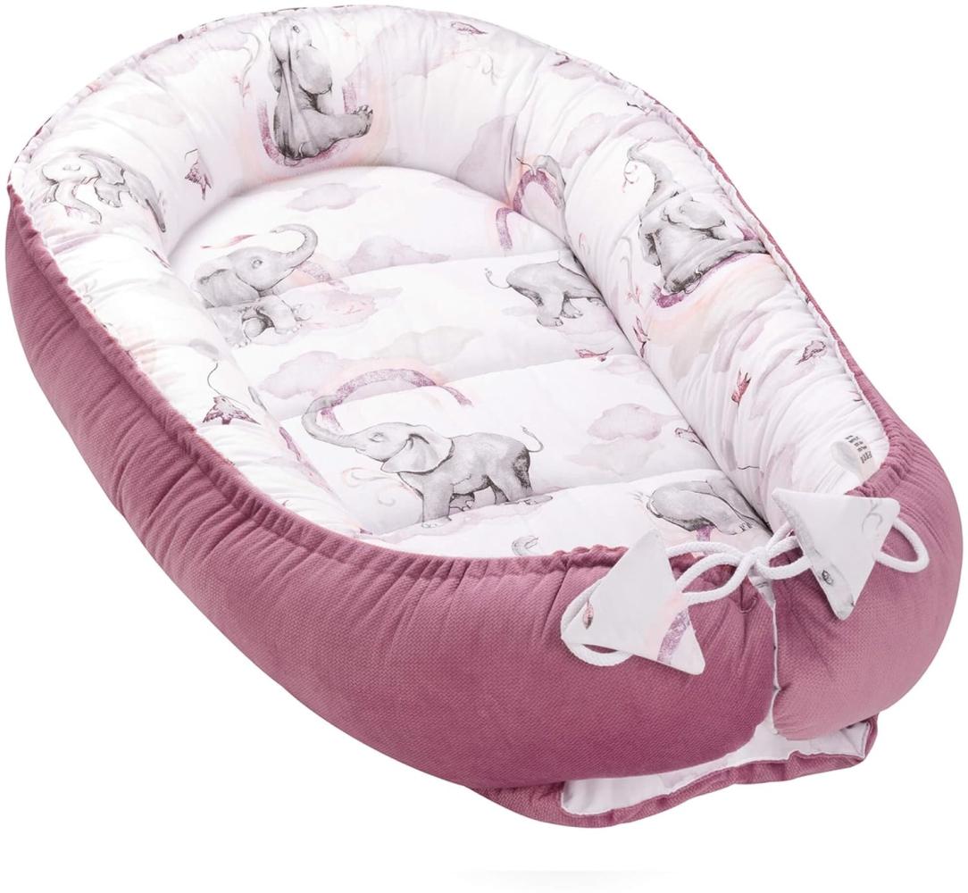 Pepi - Baby-Nest - Nestchen Baby - Baby-Nestchen für Neugeborene - Kuschelnest mit antiallergischer Füllung - Kokon aus Velvet und Baumwolle Bild 1