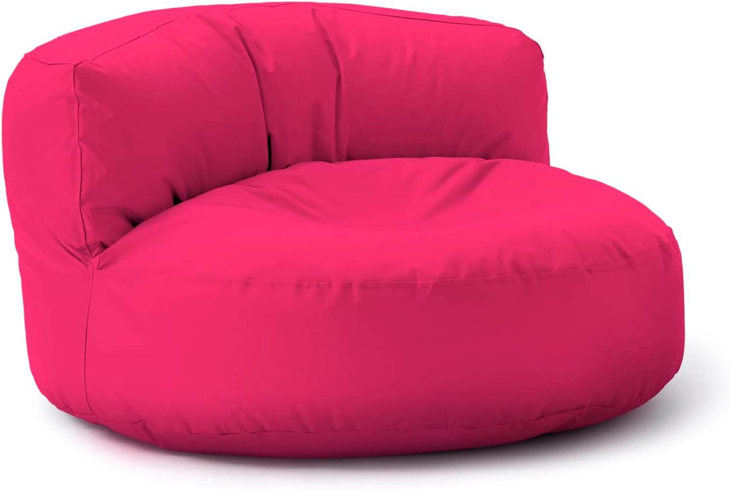 Lumaland Outdoor Sitzsack-Lounge, Rundes Sitzsack-Sofa für draußen, 320l Füllung, 90 x 50 cm, Pink Bild 1