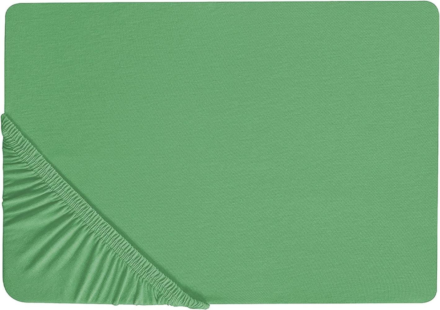 Spannbettlaken Baumwolle grün 90 x 200 cm JANBU Bild 1