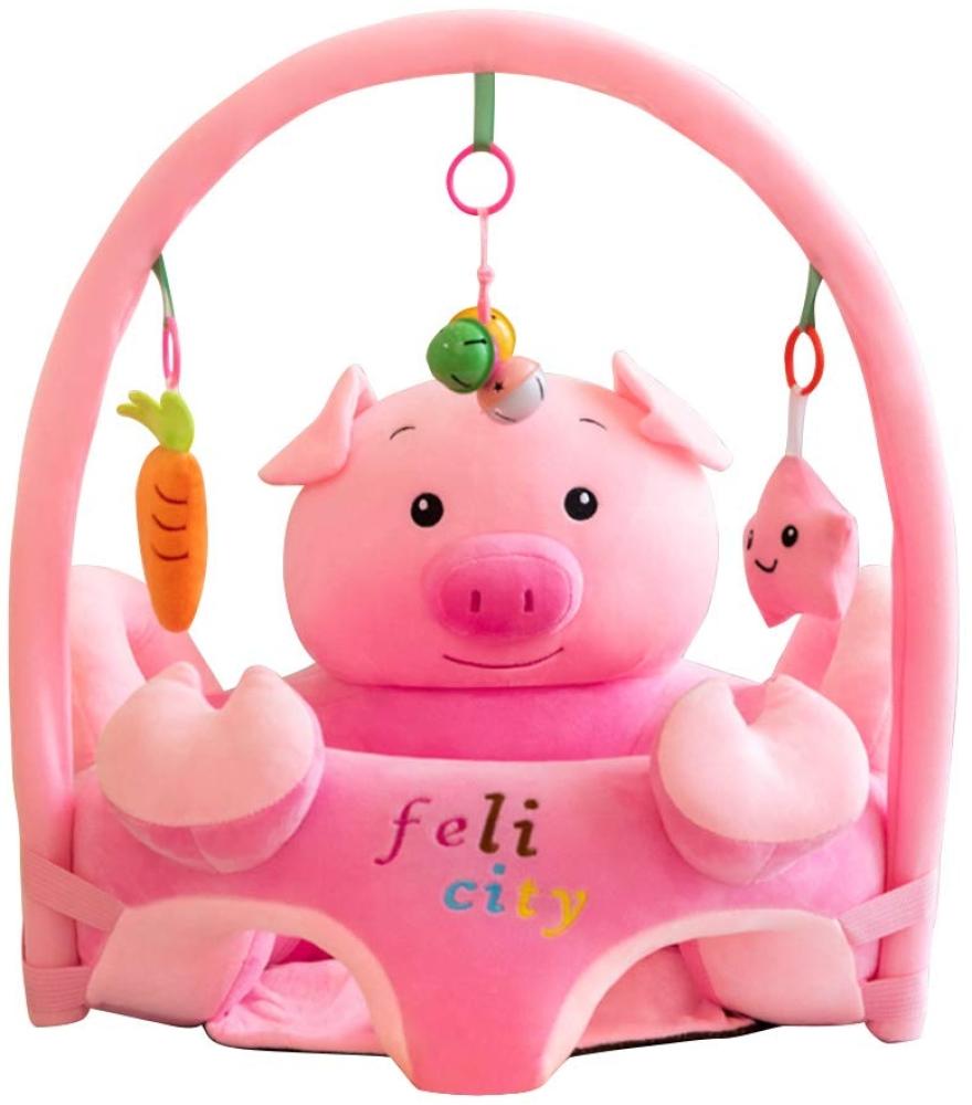 Cartoon Baby Plüsch Stuhl Sofa Infant Learning Sitz Stuhl Baby Spielzeug Support Sitz Training Stützfütterung (Schweinchen mit Stange) Bild 1