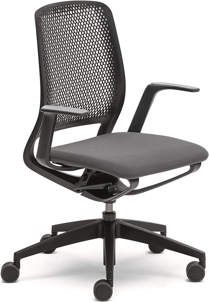 Sedus se:motion, Bürostuhl, schwarz, mit Armlehnen, Sitzpolster in anthrazit/schwarz, Kunststoff, 950 - 1065 mm Bild 1