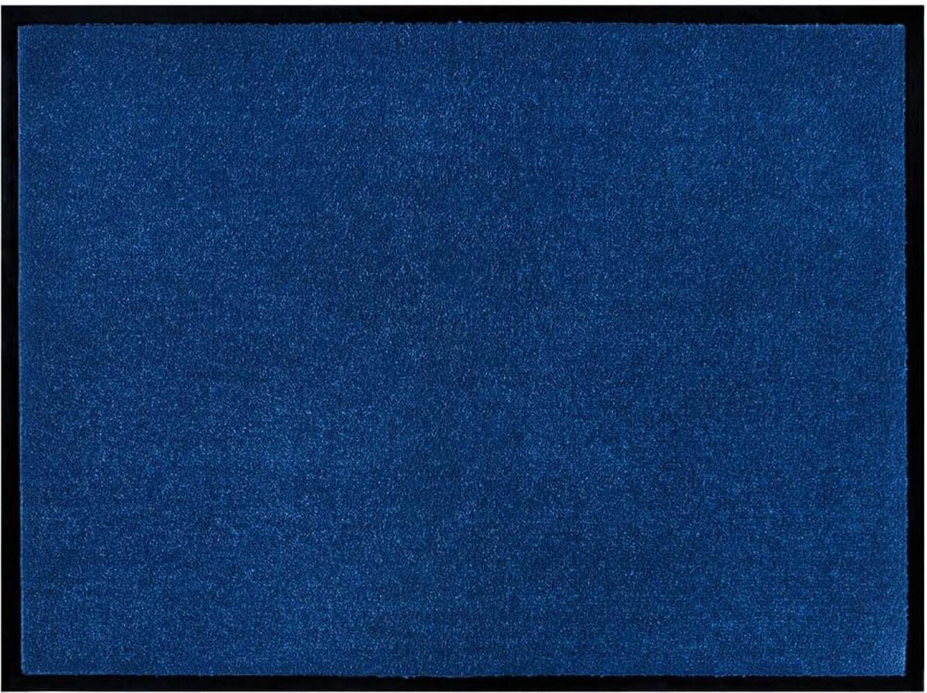 Teppich Boss waschbare In- & Outdoor Fußmatte Uni einfarbig - Navy - 80x120x0,7cm Bild 1