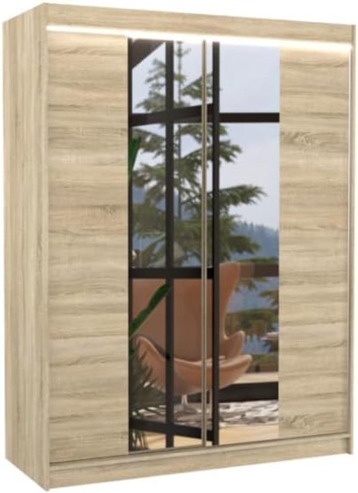 Schiebetürenschrank mit Spiegel FOREVER, 150x200x58, Sonoma Bild 1